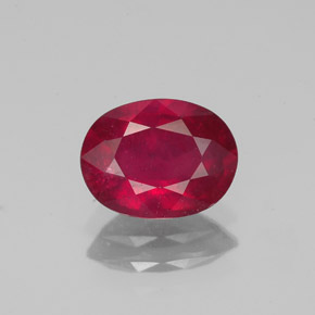 Rubí rojo natural de 1,62 ct, corte óvalo, VS-SI
