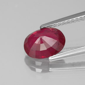 Rubí rojo natural de 1,62 ct, corte óvalo, VS-SI