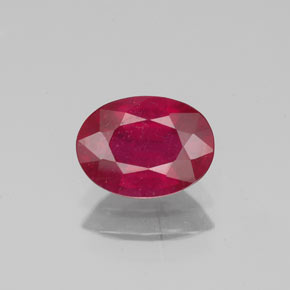 Rubí rojo natural de 1,37 ct, corte óvalo, VS-SI