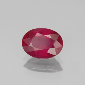 Rubí rojo natural de 1,37 ct, corte óvalo, VS-SI