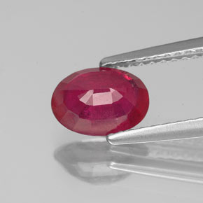 Rubí rojo natural de 1,37 ct, corte óvalo, VS-SI