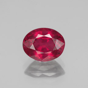 Rubí rojo natural de 1,57 ct, corte óvalo, VS-SI