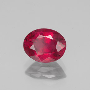Rubí rojo natural de 1,57 ct, corte óvalo, VS-SI