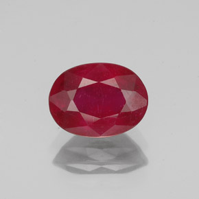 Rubí rojo natural de 1,73 ct, corte óvalo, SI