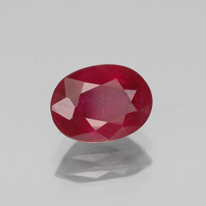 Rubí rojo natural de 1,73 ct, corte óvalo, SI