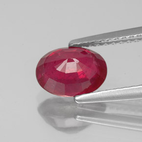 Rubí rojo natural de 1,87 ct, corte óvalo, VS-SI