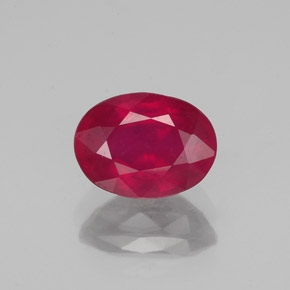 Rubí rojo natural de 1,60 ct, corte óvalo, VS-SI