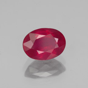 Rubí rojo natural de 1,60 ct, corte óvalo, VS-SI