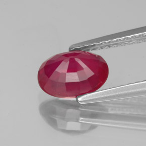 Rubí rojo natural de 1,60 ct, corte óvalo, VS-SI