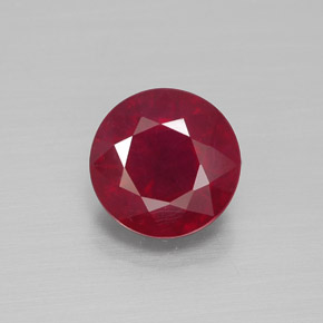 Rubí rojo natural de 2,86 ct, corte redondo, VS-SI