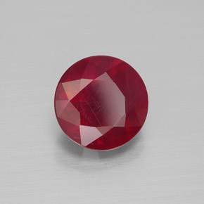 Rubí rojo natural de 2,86 ct, corte redondo, VS-SI
