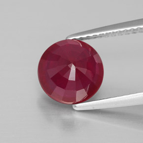 Rubí rojo natural de 2,86 ct, corte redondo, VS-SI