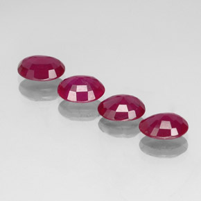 Gemas de rubí rojo natural de  ct, corte óvalo, VS-SI