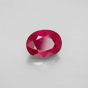 Rubí rojo natural de 2,88 ct, corte óvalo, VS-SI