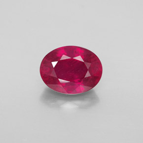 Rubí rojo natural de 2,86 ct, corte óvalo, VS-SI