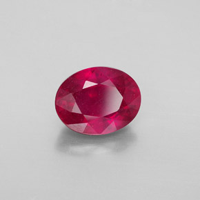 Rubí rojo natural de 2,86 ct, corte óvalo, VS-SI