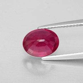 Rubí rojo natural de 2,86 ct, corte óvalo, VS-SI
