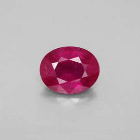 Rubí rojo natural de 2,28 ct, corte óvalo, VS-SI