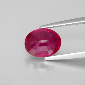 Rubí rojo natural de 2,28 ct, corte óvalo, VS-SI