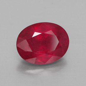 Rubí rojo natural de 2,66 ct, corte óvalo, VS-SI