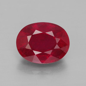 Rubí rojo natural de 2,74 ct, corte óvalo, VS-SI