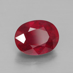 Rubí rojo natural de 2,74 ct, corte óvalo, VS-SI