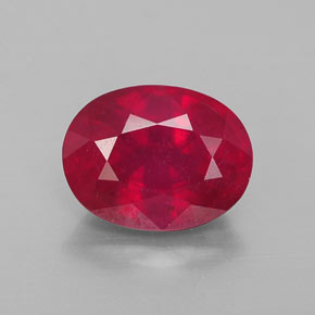 Rubí rojo natural de 2,54 ct, corte óvalo, VS-SI