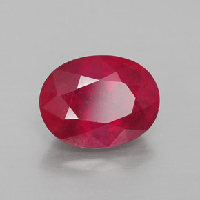 Rubí rojo natural de 2,54 ct, corte óvalo, VS-SI