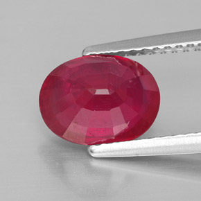 Rubí rojo natural de 2,54 ct, corte óvalo, VS-SI