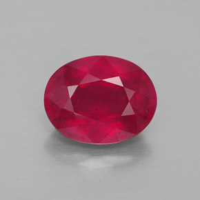 Rubí rojo natural de 2,89 ct, corte óvalo, VS-SI