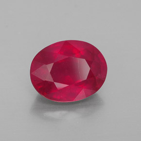 Rubí rojo natural de 2,89 ct, corte óvalo, VS-SI