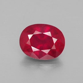 Rubí rojo natural de 2,52 ct, corte óvalo, VS-SI
