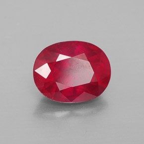 Rubí rojo natural de 2,52 ct, corte óvalo, VS-SI