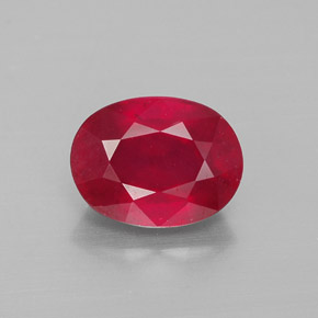 Rubí rojo natural de 2,54 ct, corte óvalo, VS-SI
