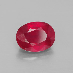 Rubí rojo natural de 2,54 ct, corte óvalo, VS-SI