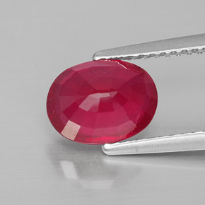 Rubí rojo natural de 2,54 ct, corte óvalo, VS-SI