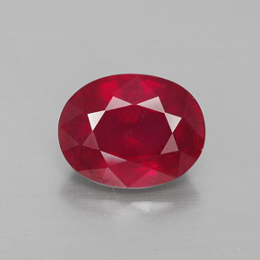 Rubí rojo natural de 2,81 ct, corte óvalo, VS-SI