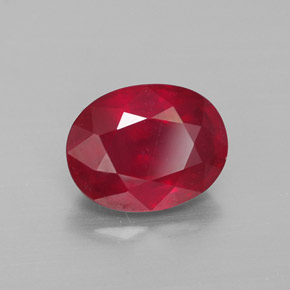 Rubí rojo natural de 2,81 ct, corte óvalo, VS-SI
