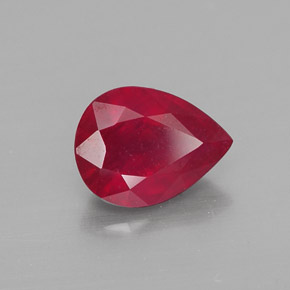 Rubí rojo natural de 2,08 ct, en forma de pera, VS-SI