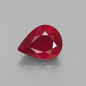 Rubí rojo natural de 2,09 ct, en forma de pera, VS-SI