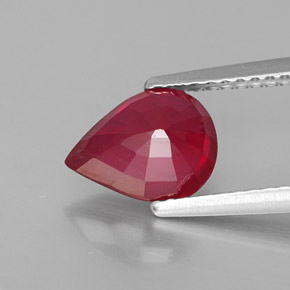 Rubí rojo natural de 2,09 ct, en forma de pera, VS-SI