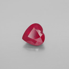 Rubí rojo natural de 1,51 ct, forma de corazón, VS-SI