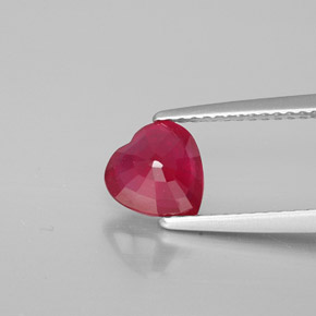 Rubí rojo natural de 1,51 ct, forma de corazón, VS-SI