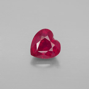 Rubí rojo natural de 1,91 ct, forma de corazón, VS-SI