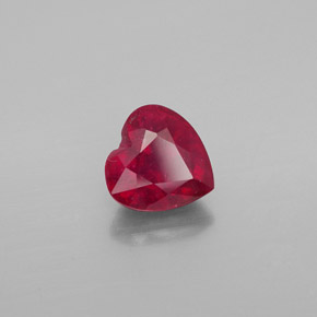 Rubí rojo natural de 1,91 ct, forma de corazón, VS-SI