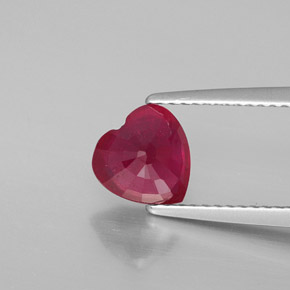Rubí rojo natural de 1,91 ct, forma de corazón, VS-SI