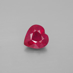 Rubí rojo natural de 1,38 ct, forma de corazón, VS-SI