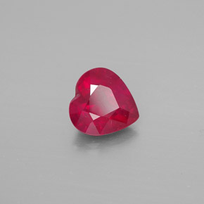 Rubí rojo natural de 1,38 ct, forma de corazón, VS-SI