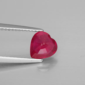 Rubí rojo natural de 1,38 ct, forma de corazón, VS-SI