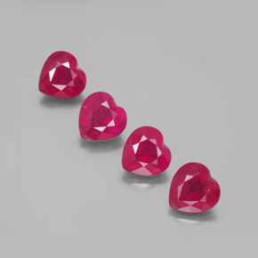 Gemas de rubí rojo natural de  ct, forma de corazón, VS-SI